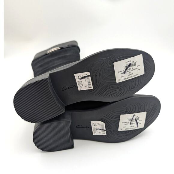 Clarks Maye Carly Tall Riding Boots Round Toe Women's Black Size US7.5M EU38 - Picture 7 of 15